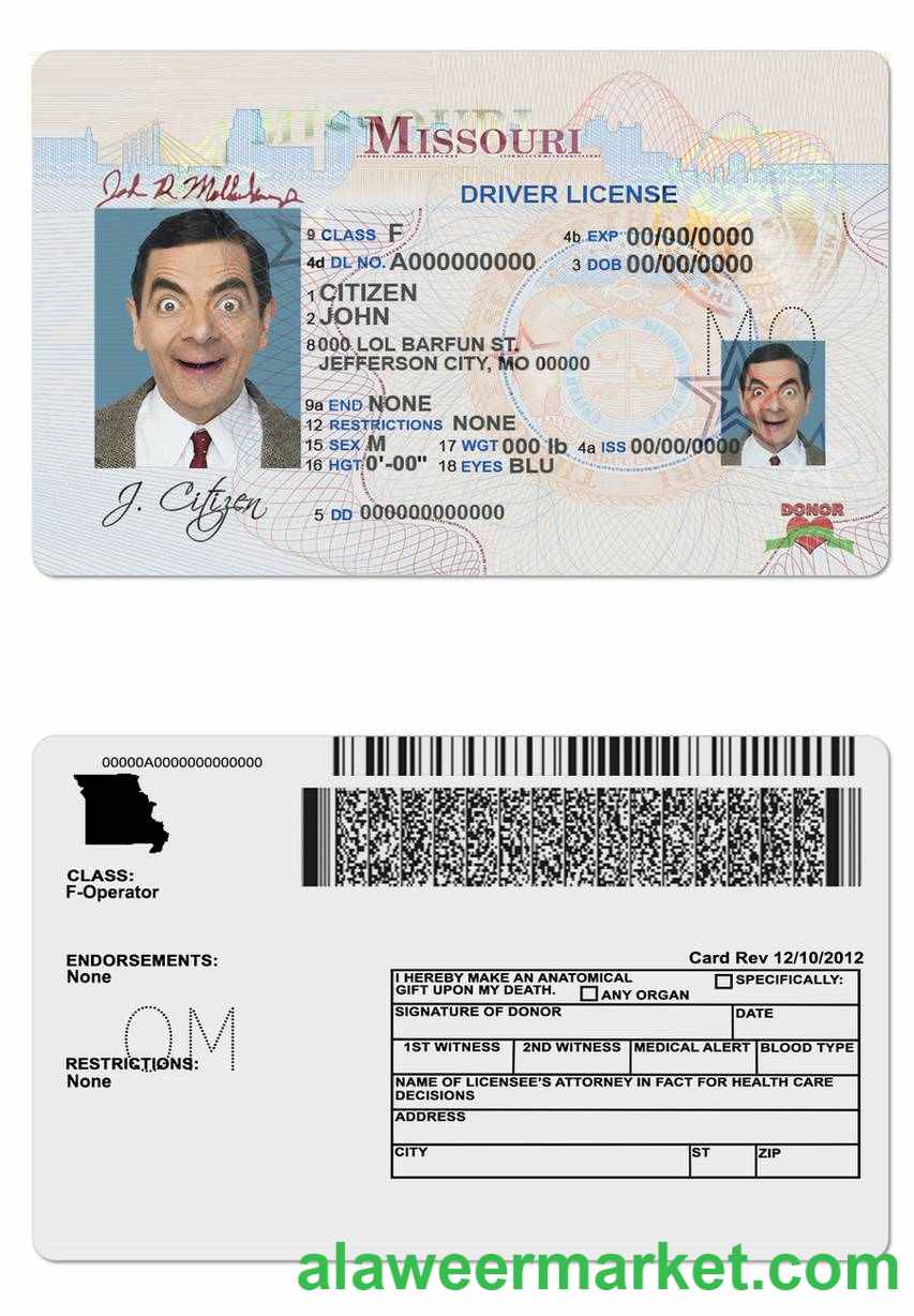 USA Missouri driving license